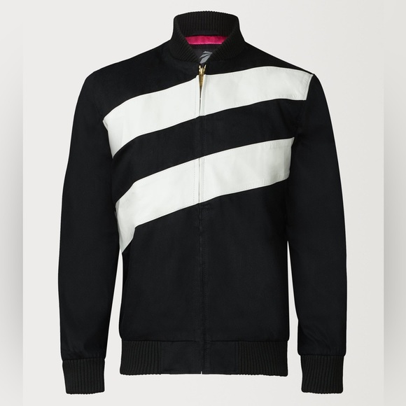 PRSVR Uptown Flight Suit Bomber Jacket w/ Cross Body Leather Stripes - Picture 4 of 9